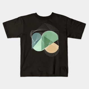 Green geometric pattern abstract modern Kids T-Shirt